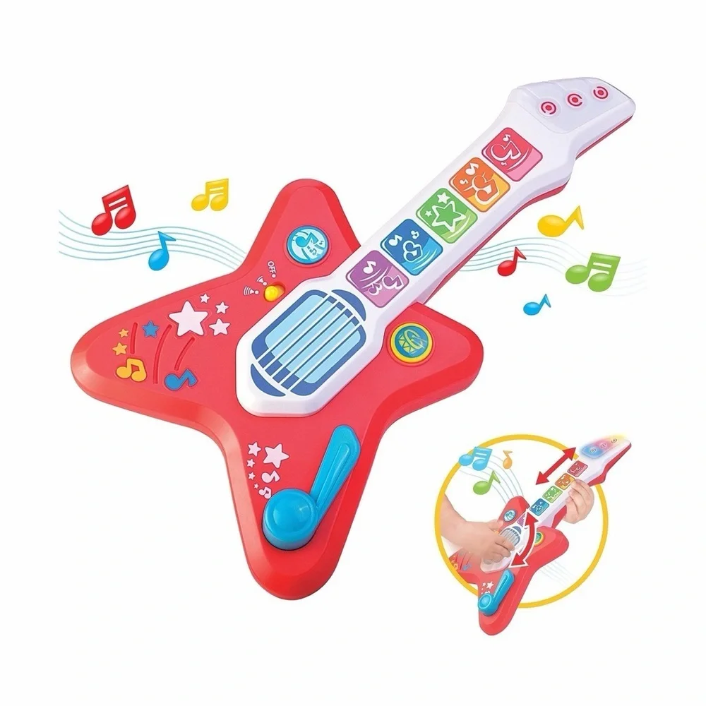New Magic Touch Guitar, Infant Toddler Light Up Music Toy with Volume Control